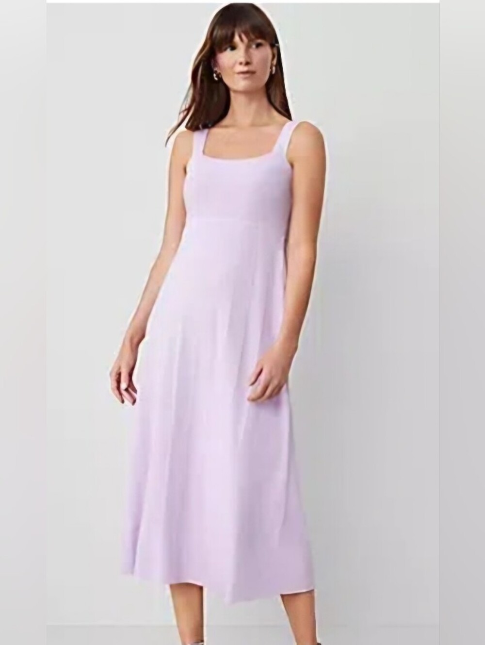 Ann Taylor Ribbed Midi Petite Lavendar Dress